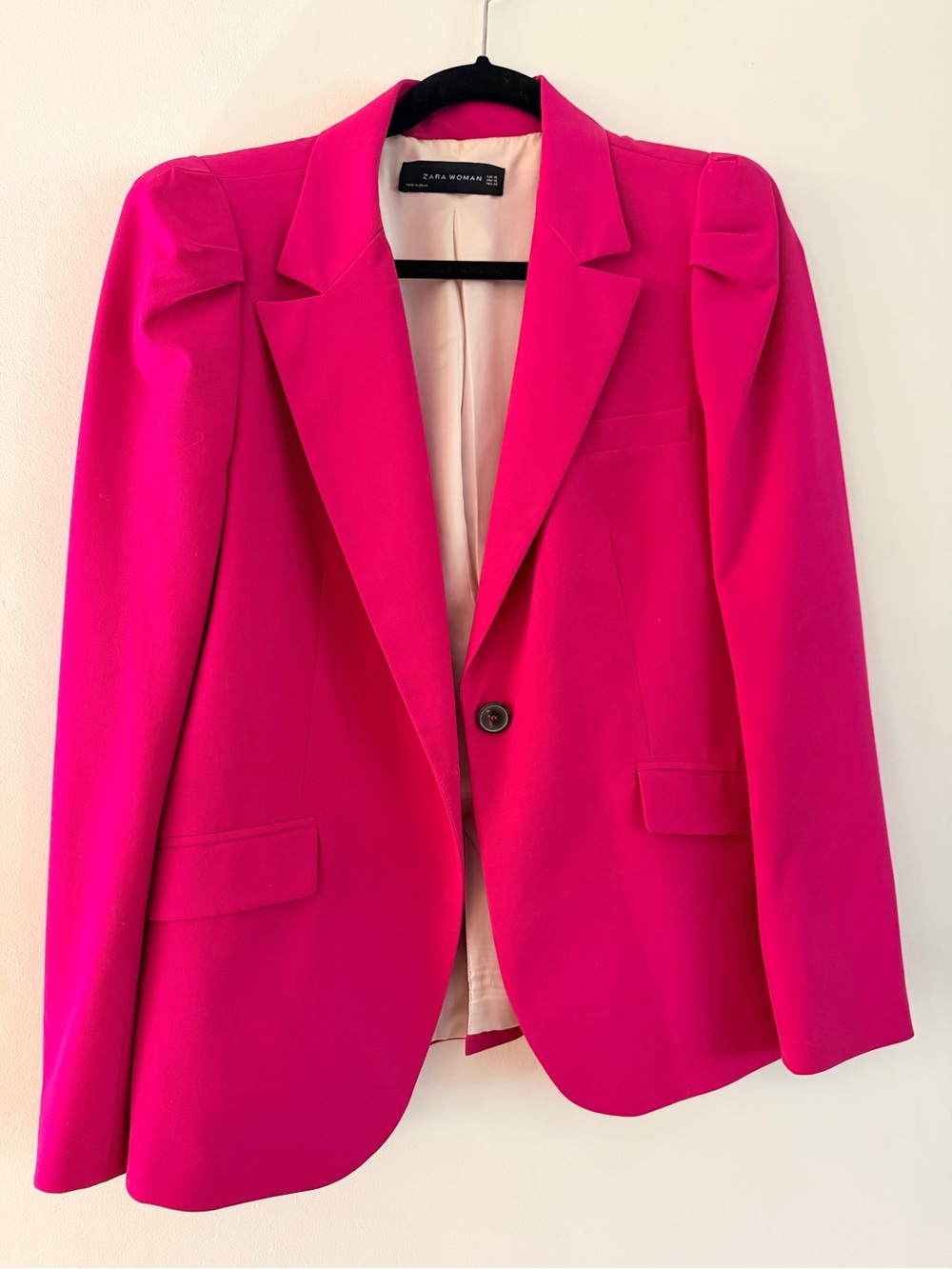 Zara Fuchsia Single-Button Tailored Blazer